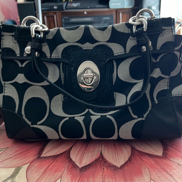 Handbags - EUC Black Peyton Canvas Signature Purse